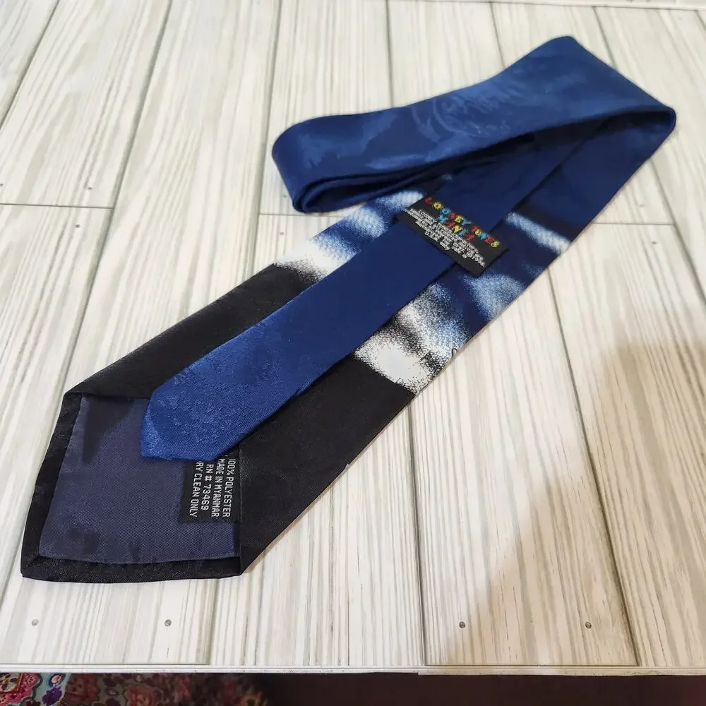 Vintage Looney Tunes Mania Blue Tasmanian‎ Devil Ghost Halloween 1996 Men's Tie